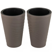 Set di 2 vasi da fiori moderni 45 x 295 cm con sistema di drenaggio ottimale per giardino e terrazza in PP marrone 20_0012478