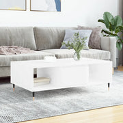Tavolino da Salotto Bianco Lucido 104x60x35cm Legno Multistrato 827078