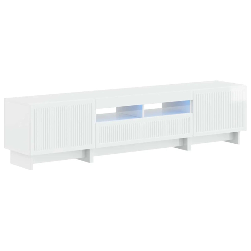 Mobile TV LED a 5 pezzi Bianco Lucido Legno ingegnerizzato 3416421