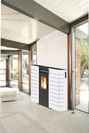 1pz stufa pellet king slim canalizzata kw10 bianca cod:ferx.17379