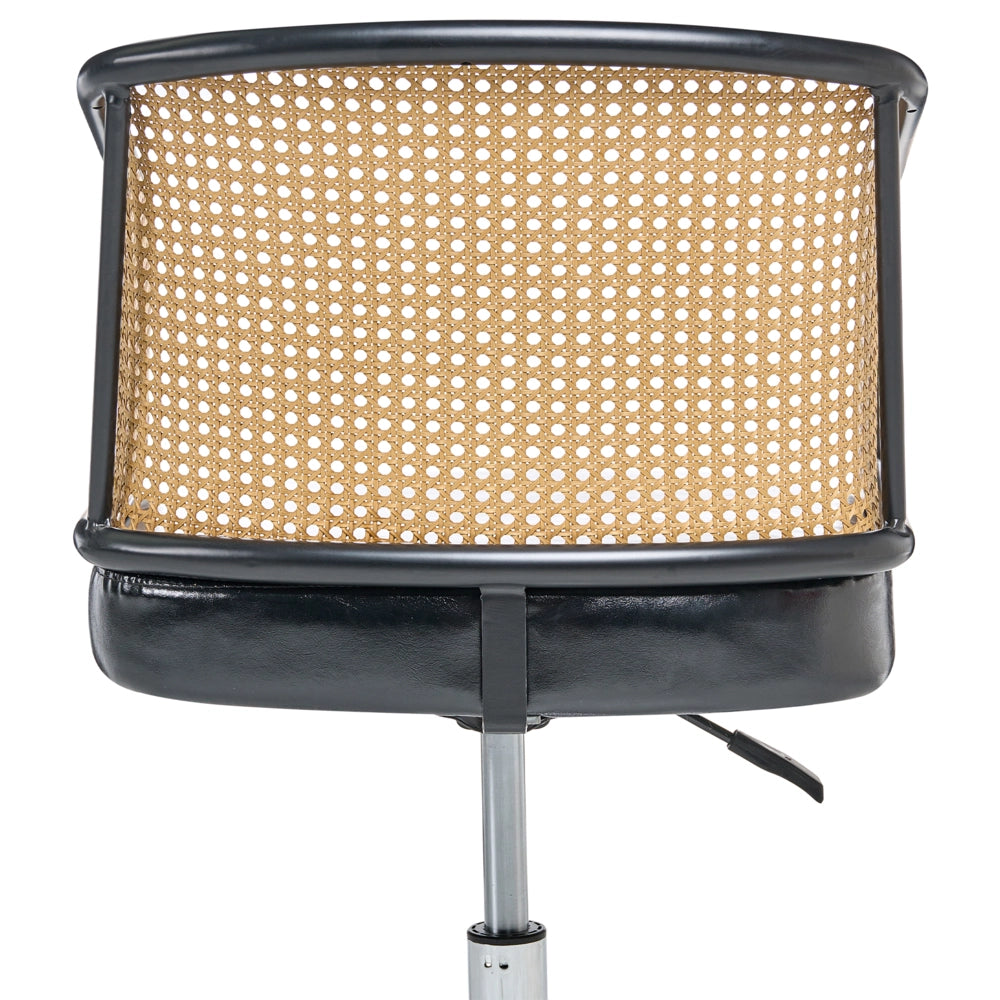 Sedia da ufficio in ecopelle nero girevole e regolabile stile moderno home office