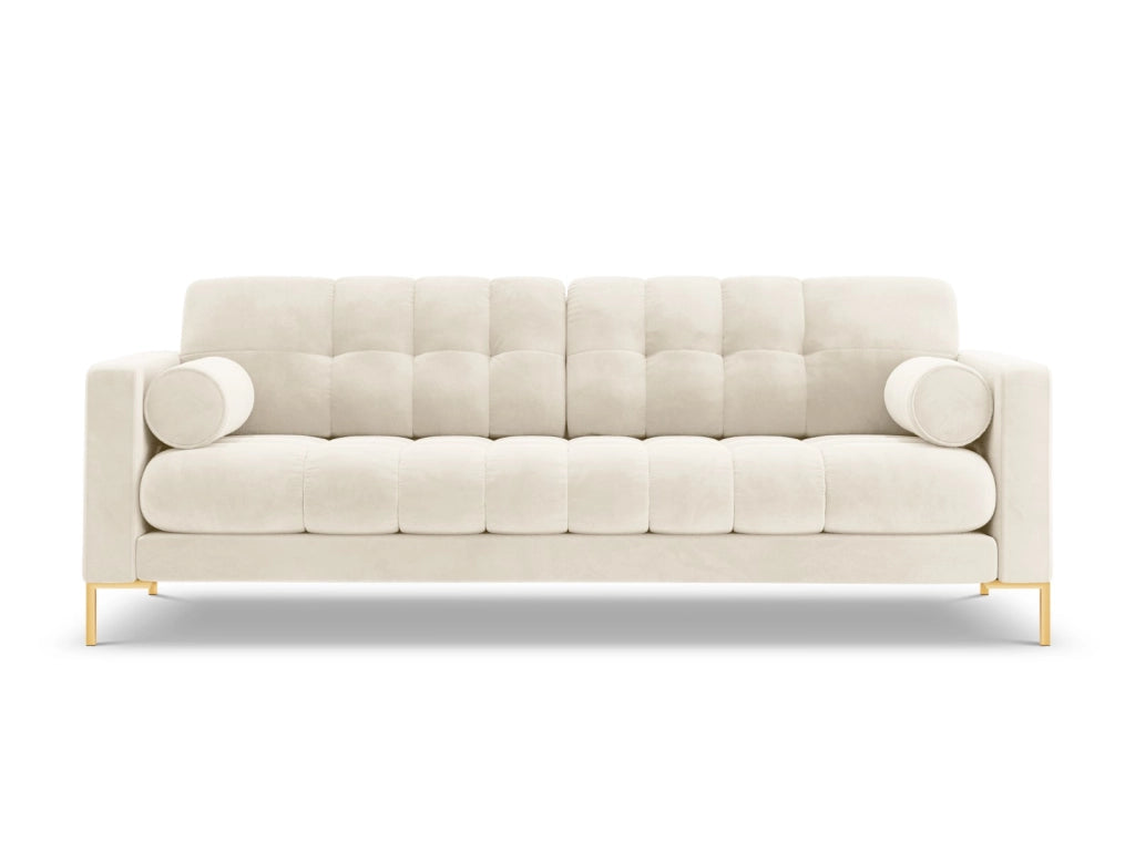 Cosmopolitan Design - Divano "Bali" 4 posti in velluto beige chiaro 