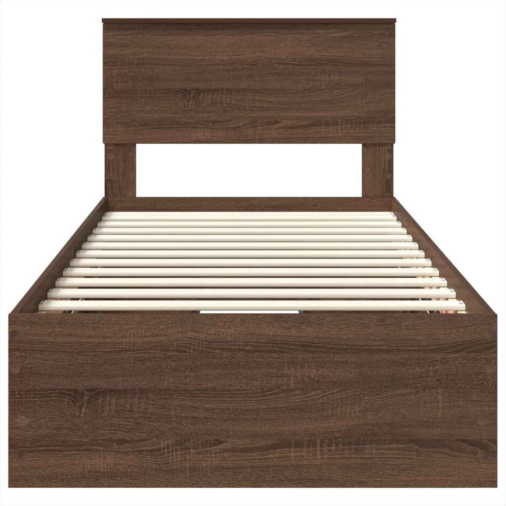 Struttura del letto con cassetto Rovere Marrone 90 x 190 cm 3408025