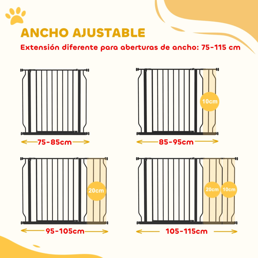 Barriera per Animali Domestici ¨C zephmum ¨C Nero 75-115x76 cm