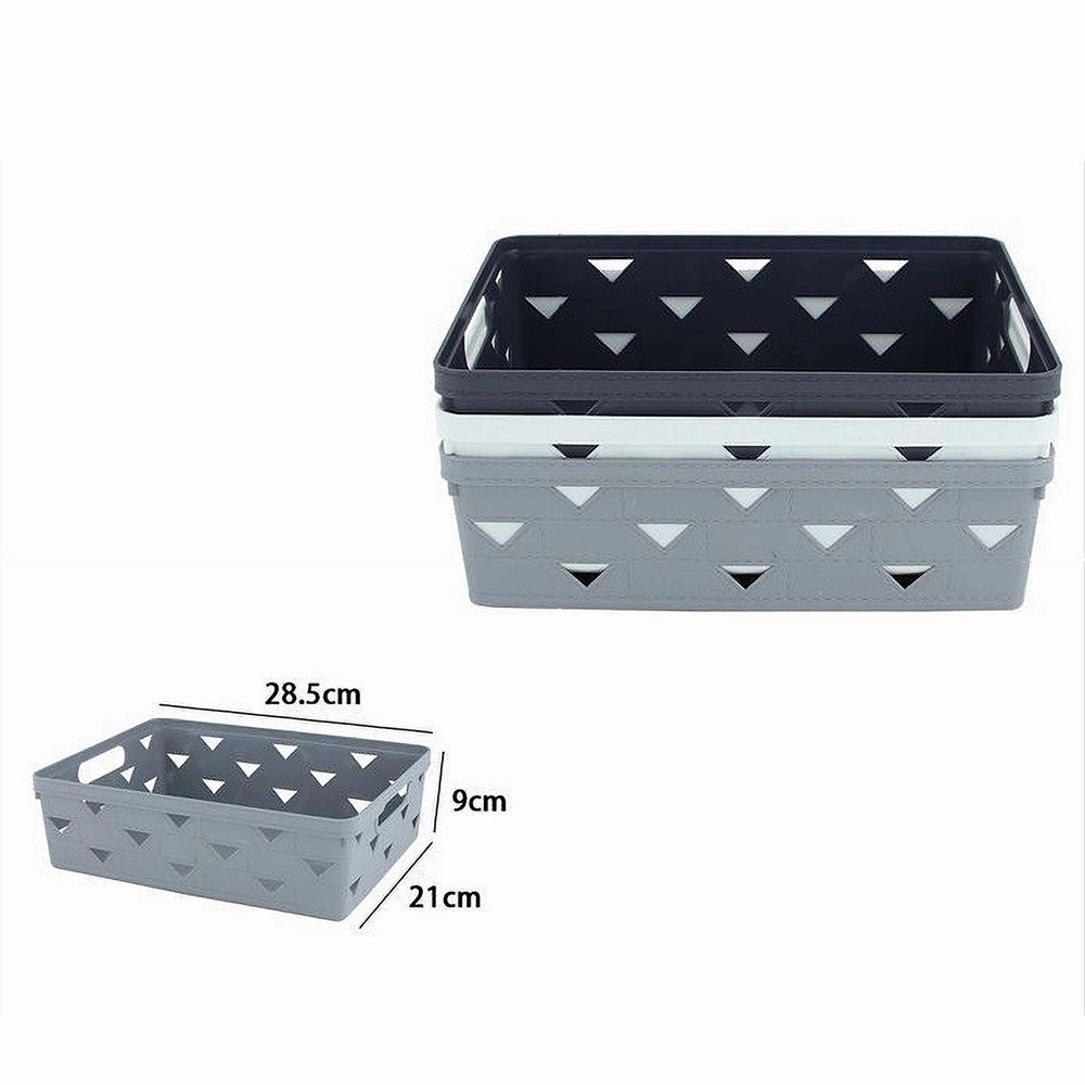 Trade Shop - Cesto Cestino Porta Tutto Oggetti Organizzatore Rettangolare 28.5x21x9 Cm 10715 -