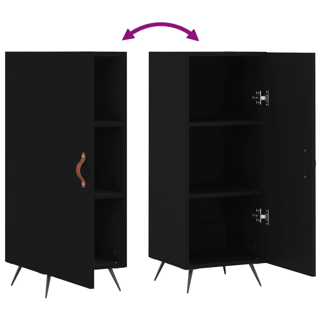 Buffet credenza cassettiera armadio mobile contenitore organizer per cucina soggiorno salotto 34,5 x 34 x 90 cm legno ingegnerizzato nero 02_0035890