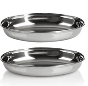 2 x scatola ovale, servizio da servire metallico per mezze o antipasti, scatole come tavola di servizio, scatola decorativa lucida per presentare frutta e snack (2 x 26 cm)