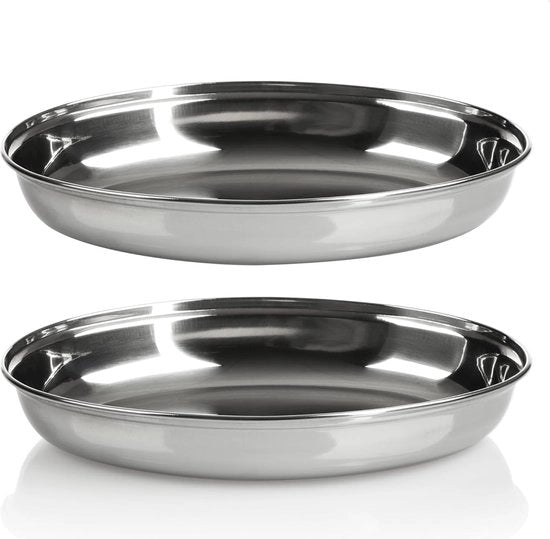 2 x scatola ovale, servizio da servire metallico per mezze o antipasti, scatole come tavola di servizio, scatola decorativa lucida per presentare frutta e snack (2 x 26 cm)