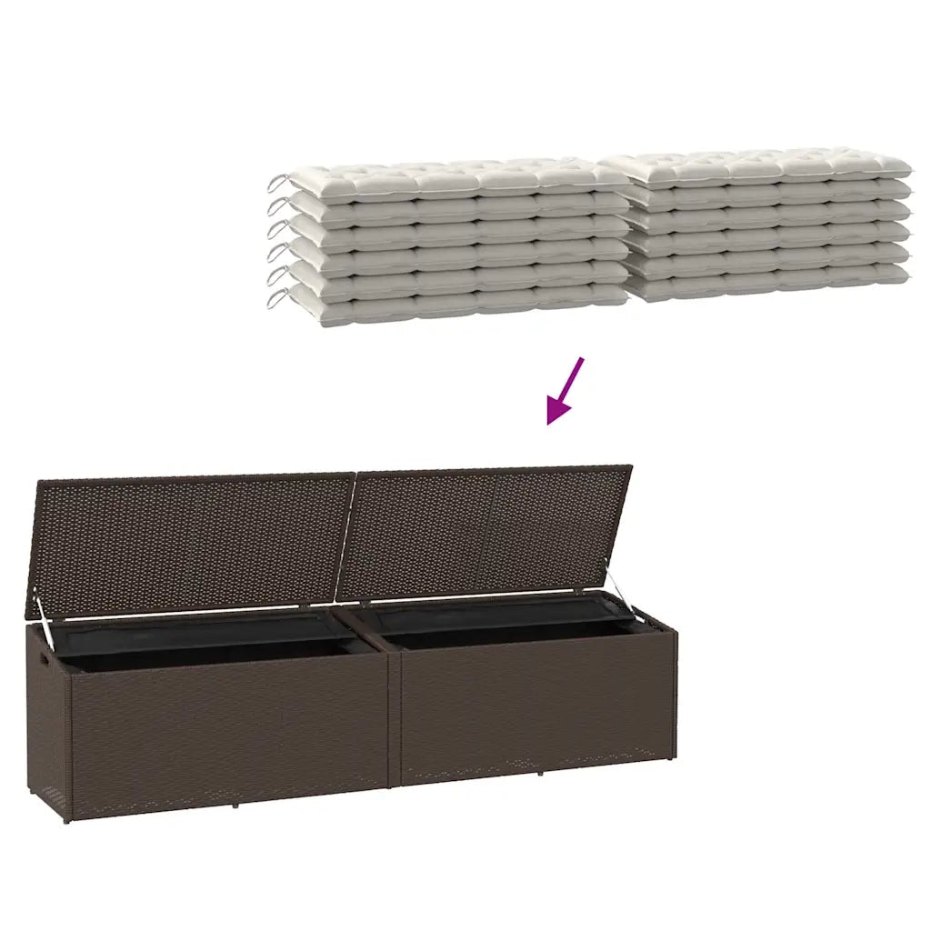 Baule da Giardino Marrone 220x50x58 cm in Polyrattan 4104075
