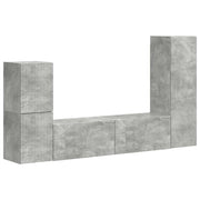 Set mobile TV 4 pz | Armadietto TV | Mobile Porta TV Grigio cemento Legno multistrato