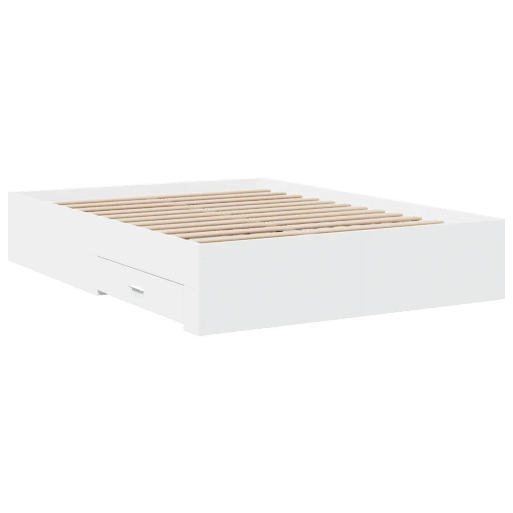 Giroletto con Cassetti Bianco 120x200 cm in Legno Multistrato