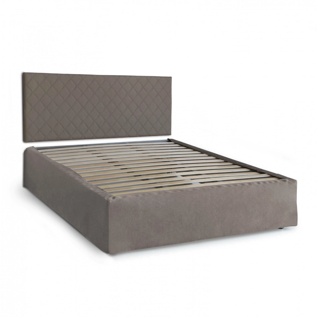 Letto Matrimoniale Delinda, Letto Matrimoniale Materasso Incluso Made in Italy, Grigio