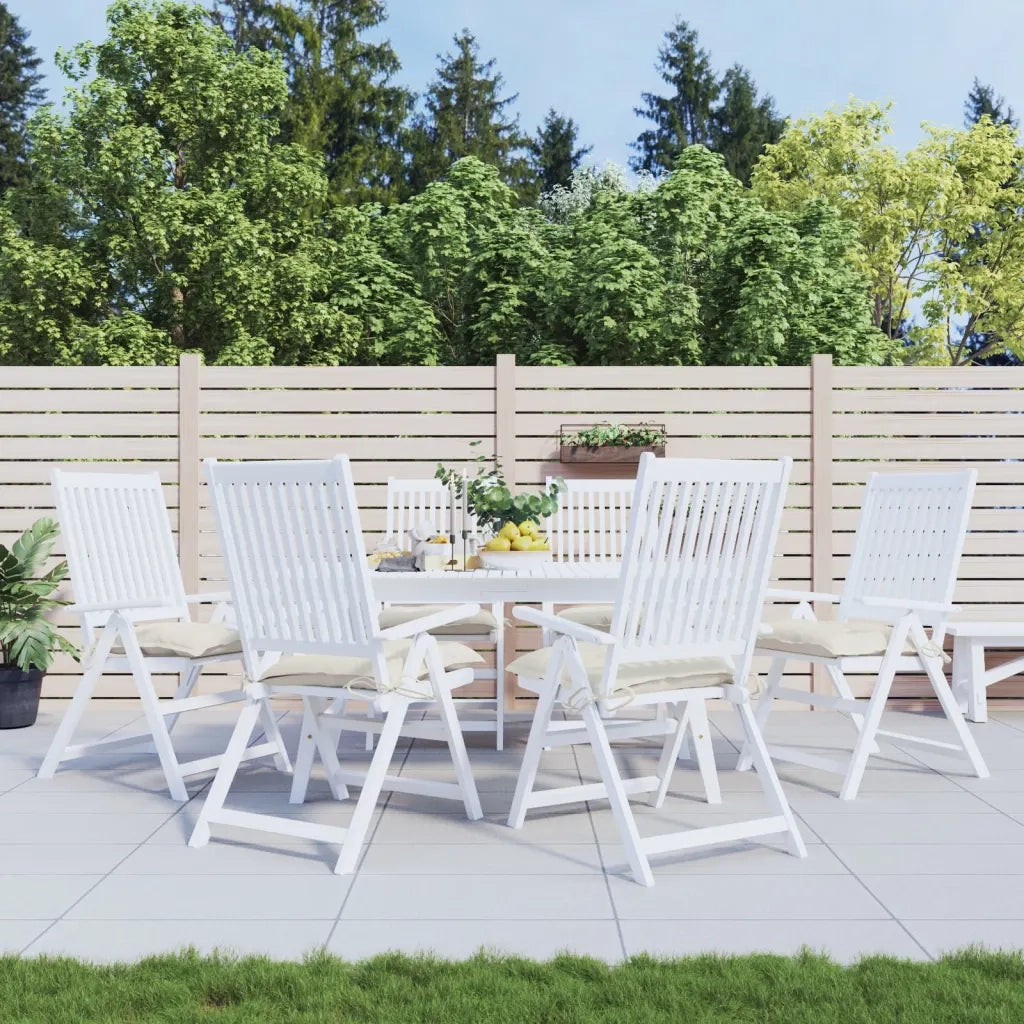 Cuscini per Sedia 6 pz | Cuscini per sedie Bianco Crema 50x50x7cm in Tessuto Oxford