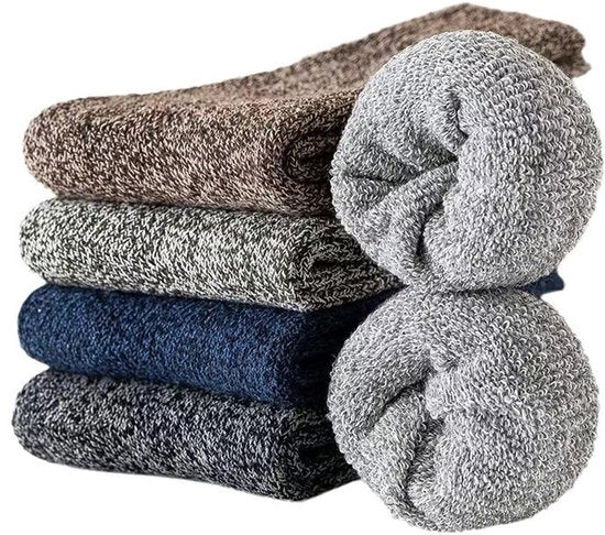 5 paia calde calze per uomo, calze termiche in pile soffici - regalo d'inverno per uomo, misure 37-45, Nero + Caffè + Grigio chiaro + Verde + Blu