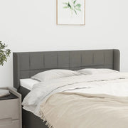 Testiera ad Orecchio-Testata con Orecchie Grigio Scuro 147x16x78/88 cm in Tessuto 560118