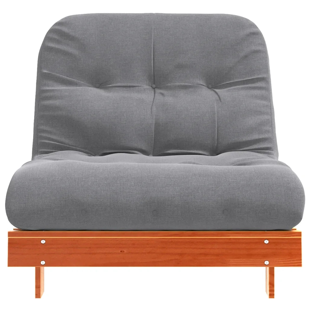 Divano letto | Sof¨¤ letto | Letto singolo Futon con Materasso Marrone Cera 80x206x11cm Pino