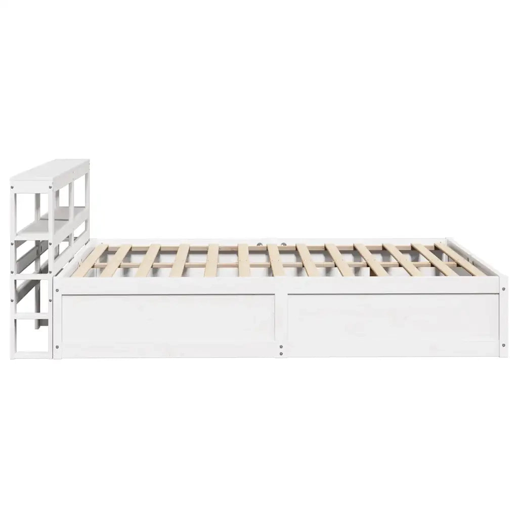 vidaXL Giroletto con Testiera Bianco 140x190 cm in Legno Massello Pino