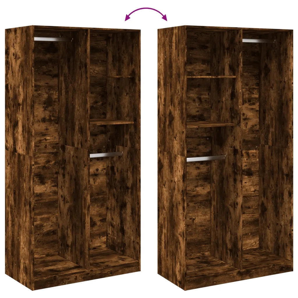 Armadio Rovere Fumo 100x50x200 cm in Legno Multistrato 3307769