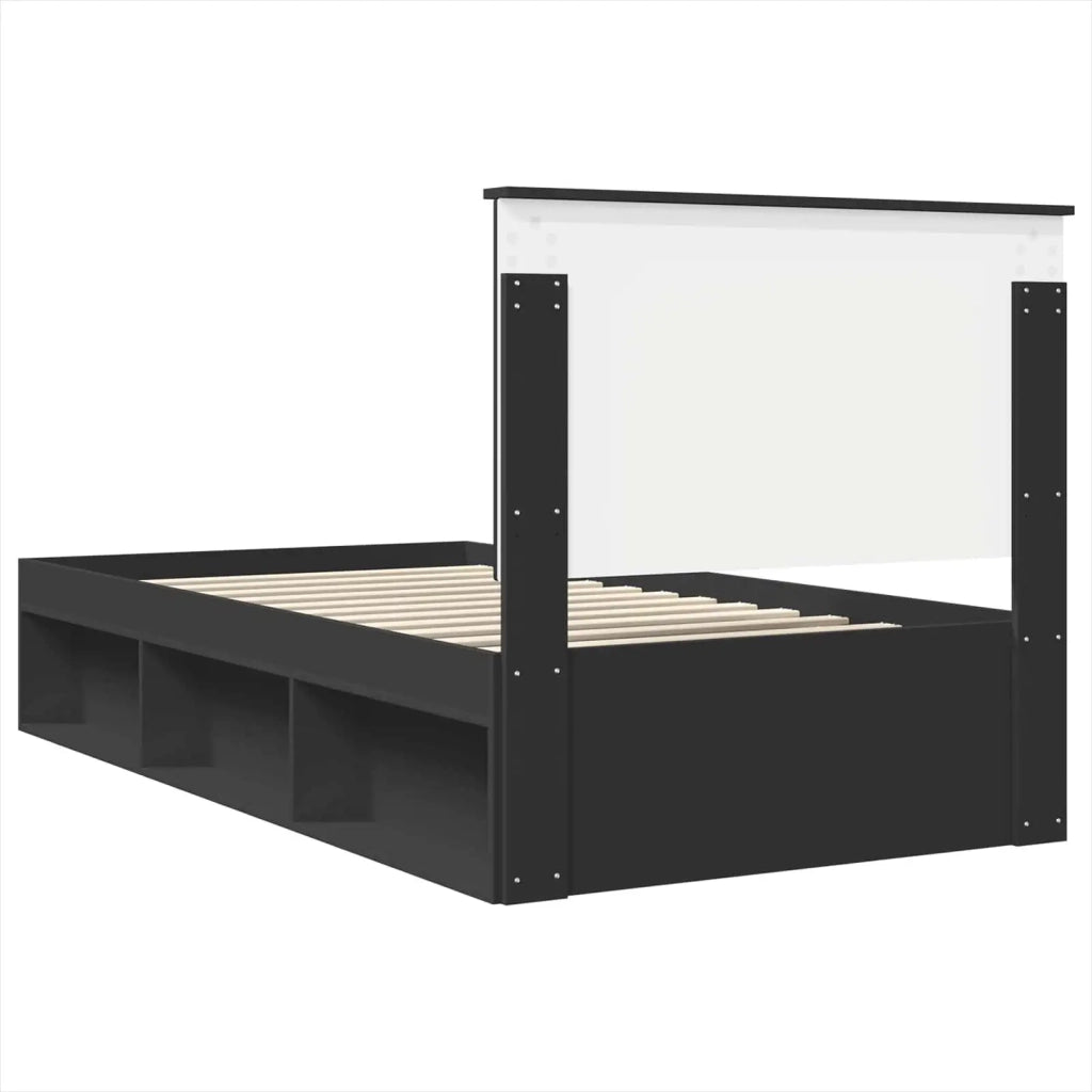 Struttura del letto Nero 100 x 200 cm Pino massello 3411047