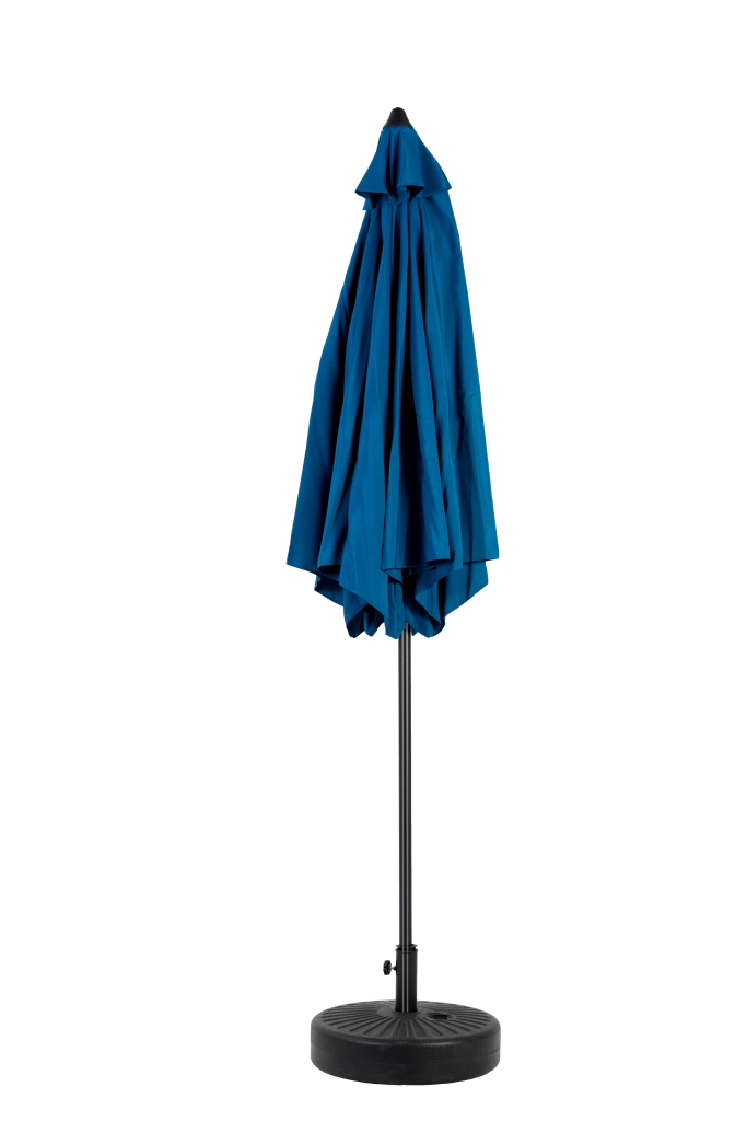 Ombrellone da esterno rettangolare grande, bifacciale, da 2,7 m, con manovella (blu) (senza base)