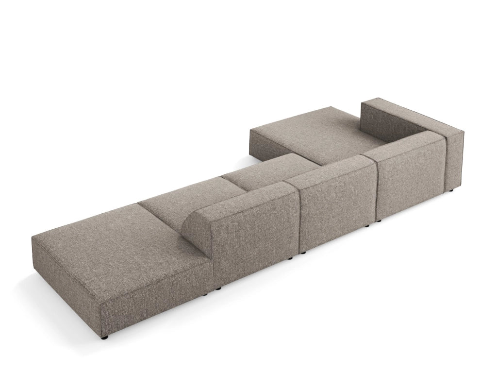 Cosmopolitan Design - Divano angolare sinistro "Arendal" 5 posti in ciniglia grigio 