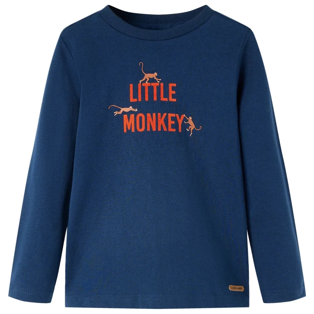 Maglietta Bambini Maniche Lunghe Blu Marino 140cod mxl 132044
