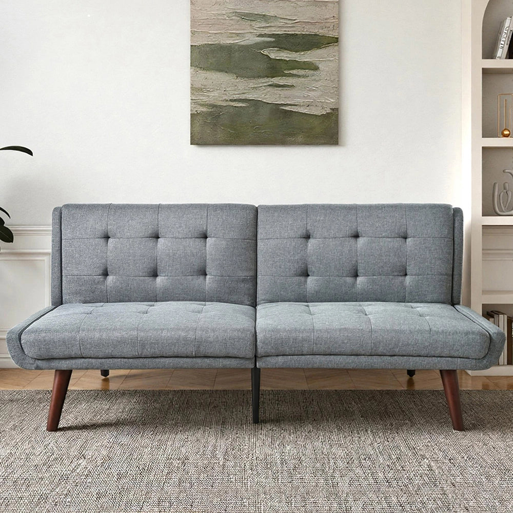 Canap¨¦-lit futon pliable - Xylo - 146 cm - Grigio - Dossier regolabile in 5 posizioni
