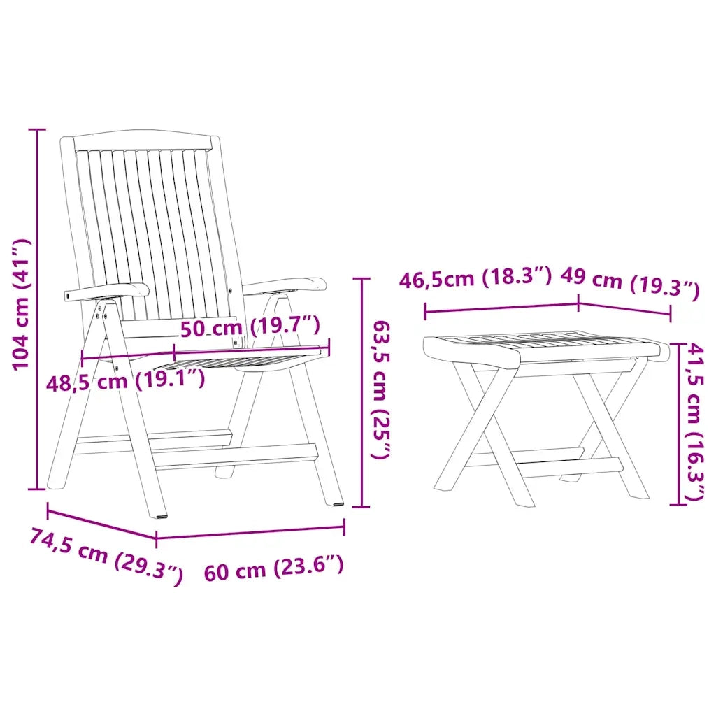 Set da Pranzo per Giardino 4 pcs Marrone Legno di teak solido 3375780