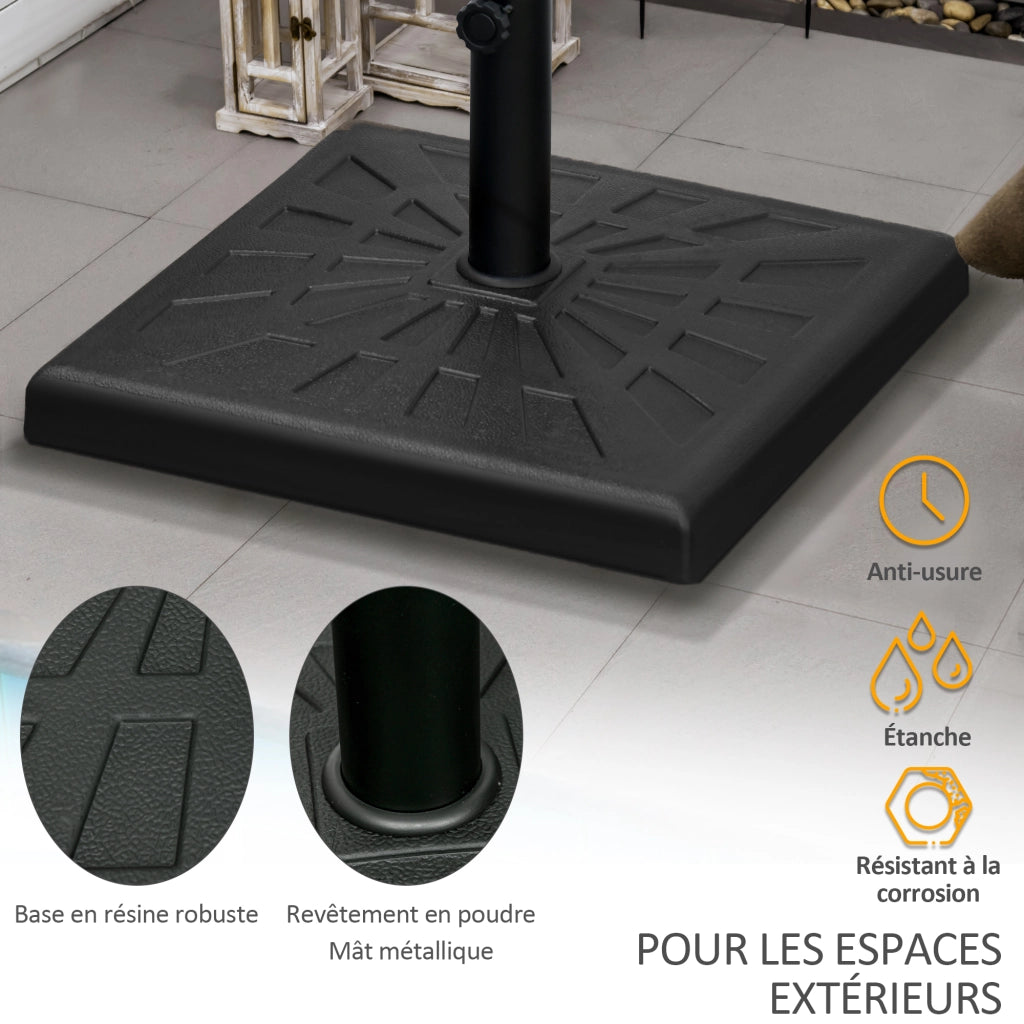 Piede Parasol Quadrato in Resina ¨C zephmum ¨C 51x51x32 cm, Nero