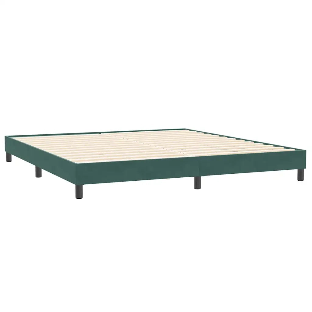 vidaXL Giroletto a Molle con Materassi Verde Scuro 180x220 cm Velluto
