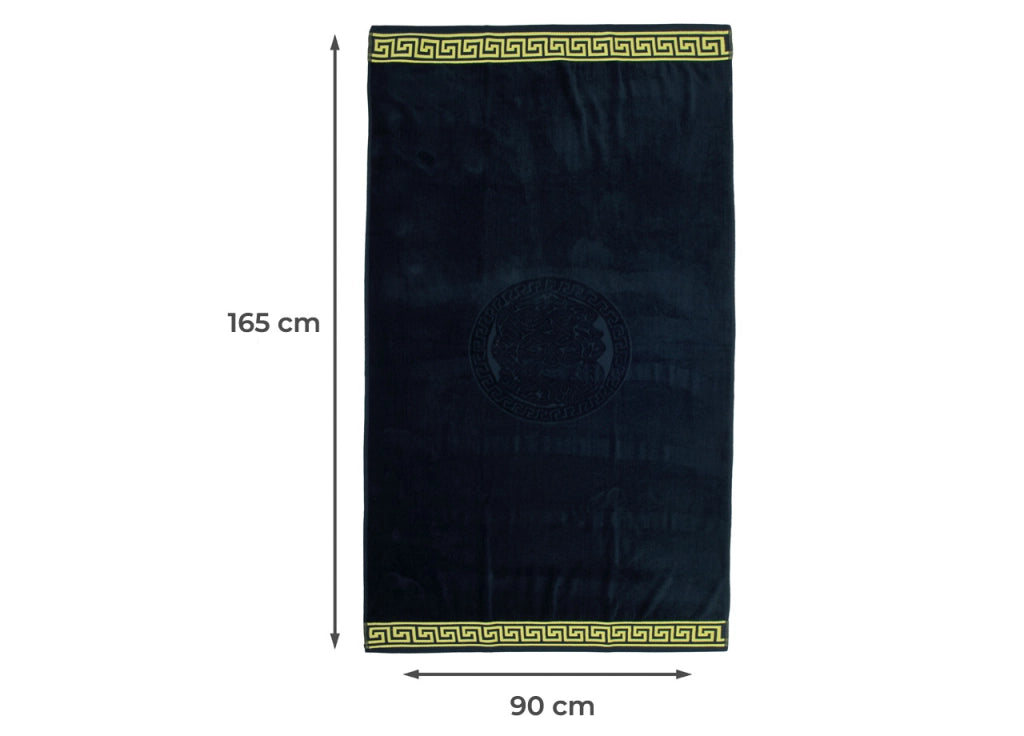 Telo Mare Jacquard Spugna Asciugamano Spiaggia Disegno New Cameo - Telo Mare - Nero