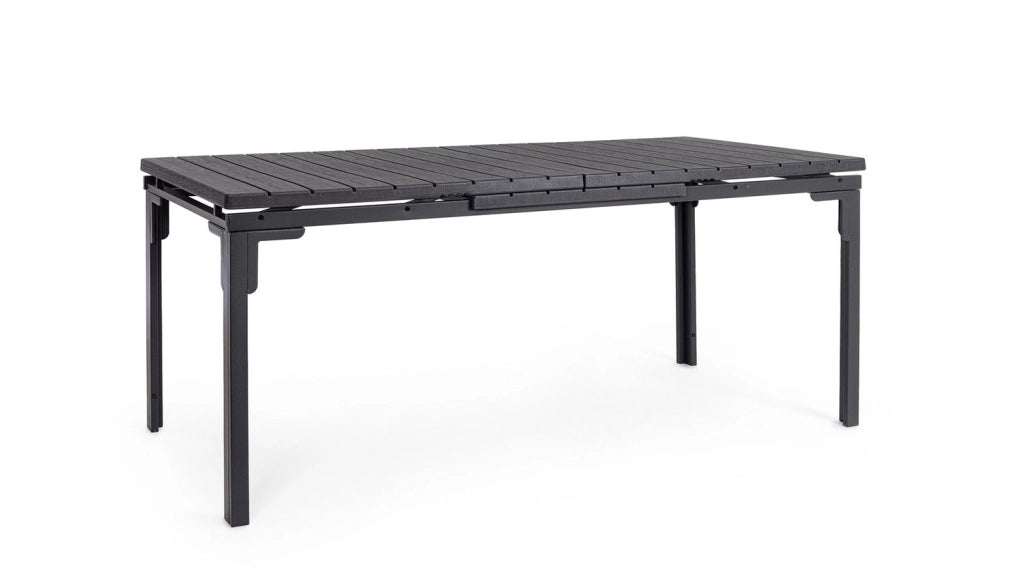 Tavolo Allungabile da Esterno 180-240x90 cm in Acciaio e HDPE Sarita Antracite