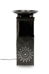 Fontana con Led 40,5x40,5x78 cm in Metallo Yuki Nera