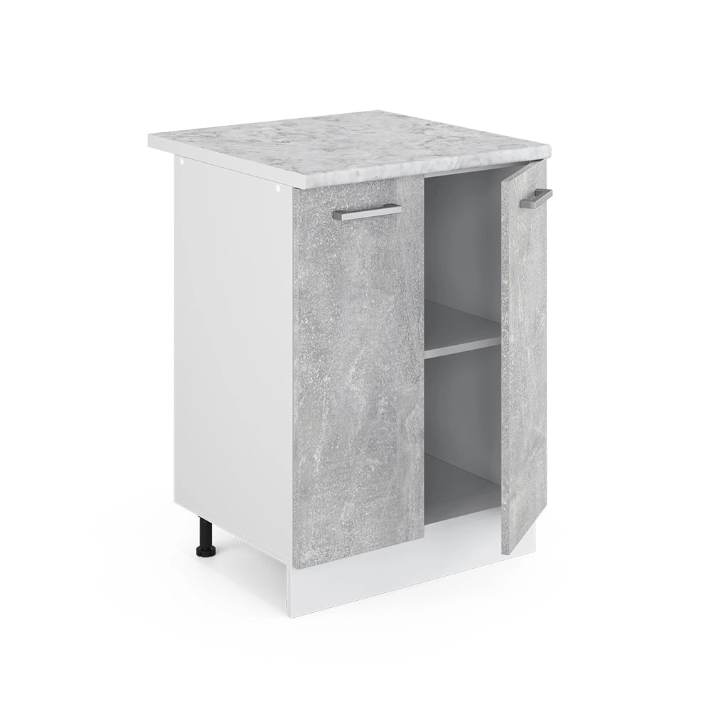 Vicco Base universale Calcestruzzo 60 cm con ante, con piano di lavoro
