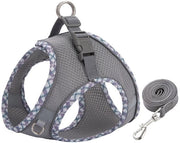 Harnas per gatti - Harnas per piccoli cani - Cintura anti-fuga - Harnas per gatti regolabile - Giacca respirante per gatti con tessuto riflettente a quadri - Kit di harnas e cintura per la sicurezza - Harnas per gatti - XXS