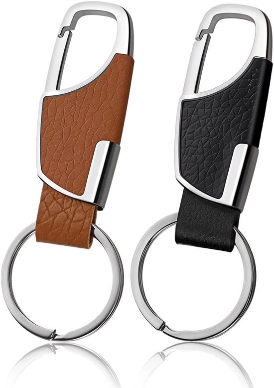 Organizzatore di chiavi a doppia presa con chiodo a molla - Materiale duraturo con anello di chiusura in acciaio zincato + rivestimento in PU