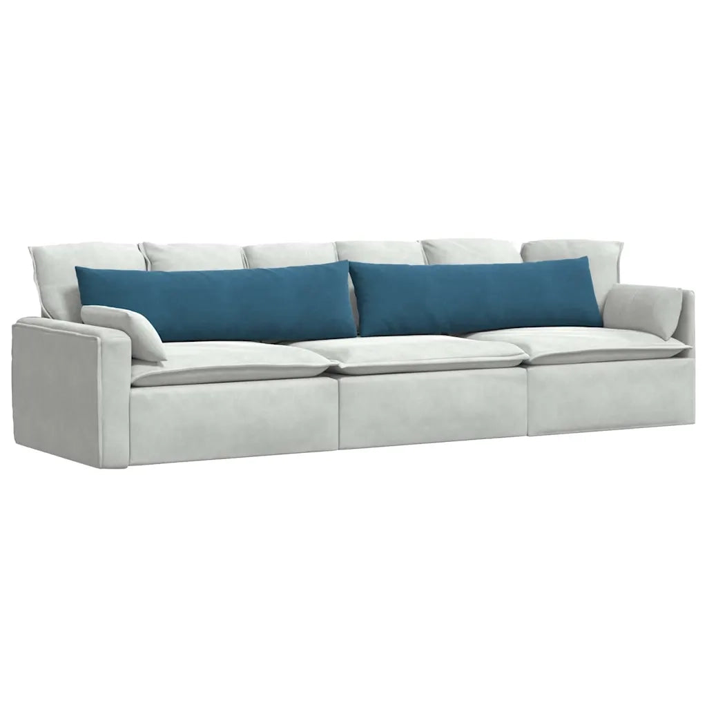 Cuscini da Divano 2 pz-Set di 2 Cuscini per Sofa Blu 145 x 40 cm Tessuto in Cords 496347