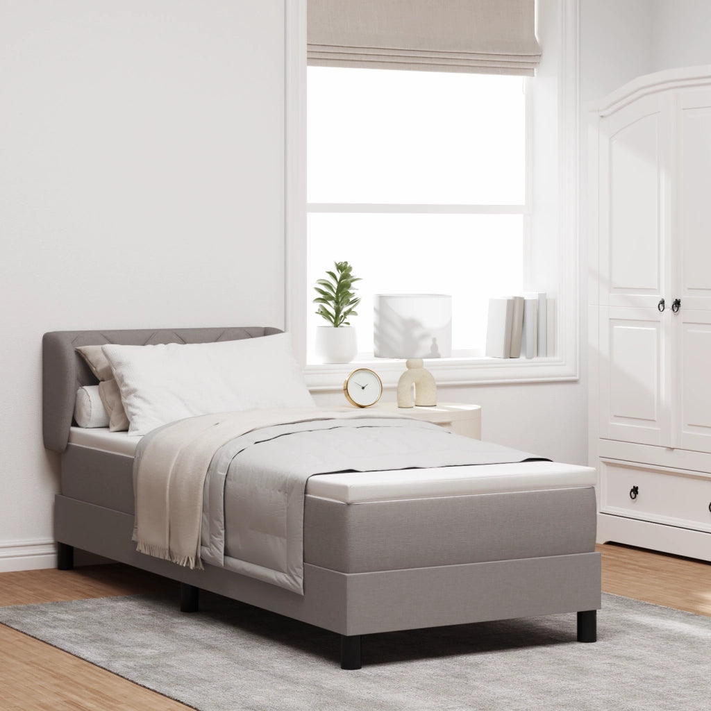 Letto Box Springs con Materasso Tortora 80x200 cm Tessuto