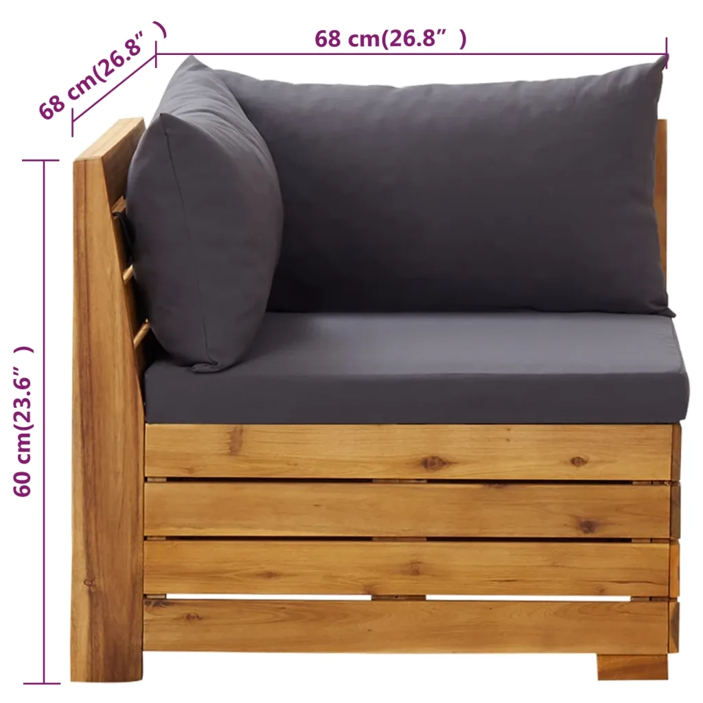 Set Divani da Giardino 2 pz con Cuscini in Massello di Acacia 316088