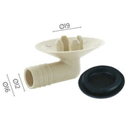 RACCORDO PIPETTA SCARICO UNITA\' ESTERNA CON ATTACCO DIAM. 19mm - UNIVERSALE