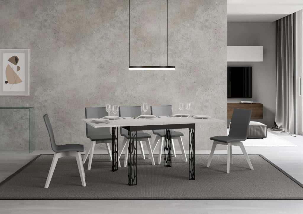 Tavolo Allungabile 90x90-180x78-80 cm Ghibli Libra Bianco Frassino