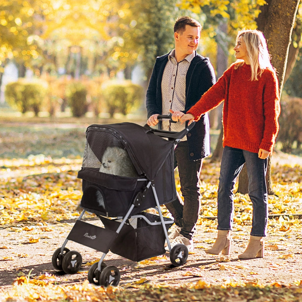 Carrello per cani pieghevole impermeabile ¨C zephmum ¨C nero 75x46x94 cm