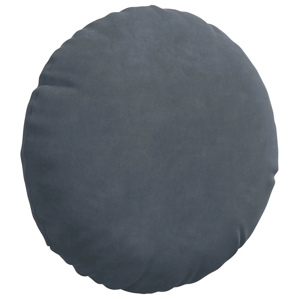 Cuscini per Seduta 2 pcs Grigio scuro Ø30 x 13 cm Velluto