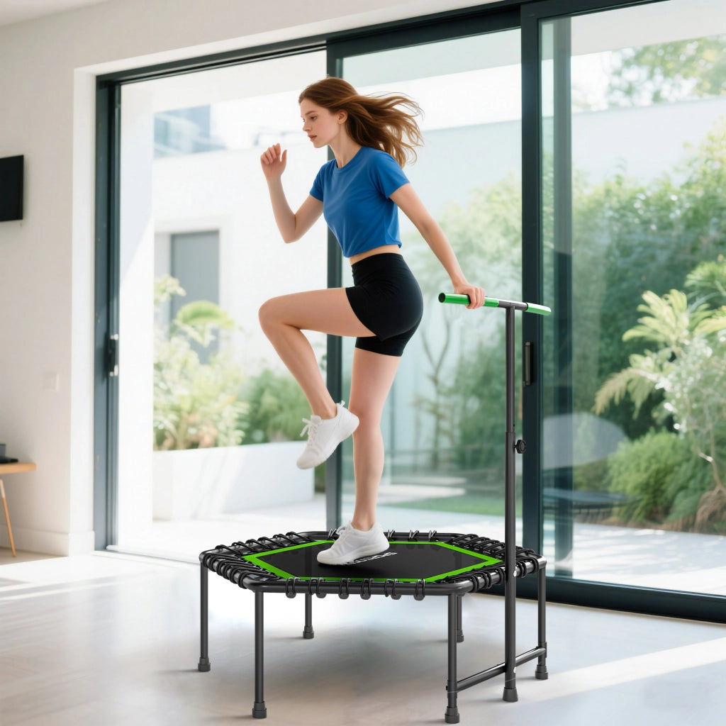 Trampolino da Giardino 114x114x132 cm ¨C zephmum ¨C Verde e Nero