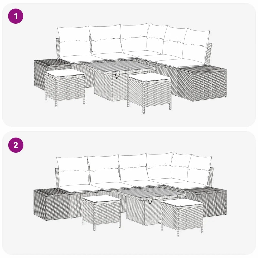Set Divano da Giardino con cuscino 8 pcs Grigio 3363303