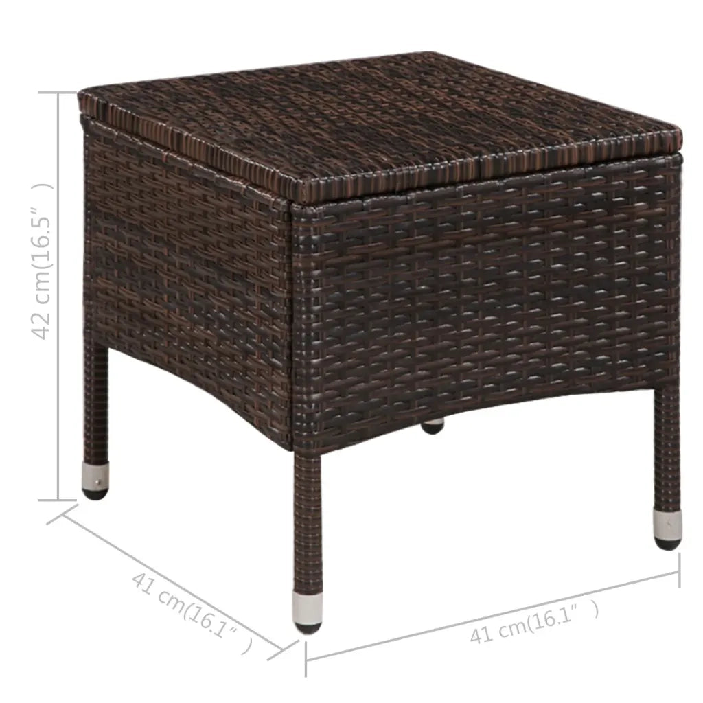 Set da Bistro 3 pz in Polyrattan Marrone 44093