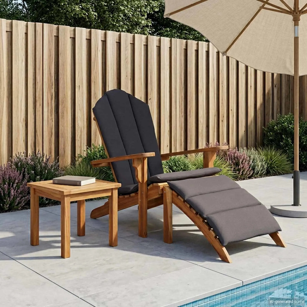 Sedia Adirondack da Giardino con Poggiapiedi Naturale 42041354