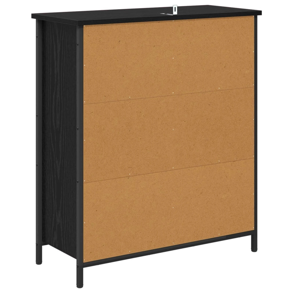 Credenza Rovere Nero 70 x 30 x 80 cm Legno multistrato 882811