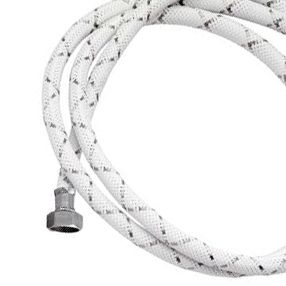 Tubo di carico con treccia in nylon bianco e dadi 250 cm