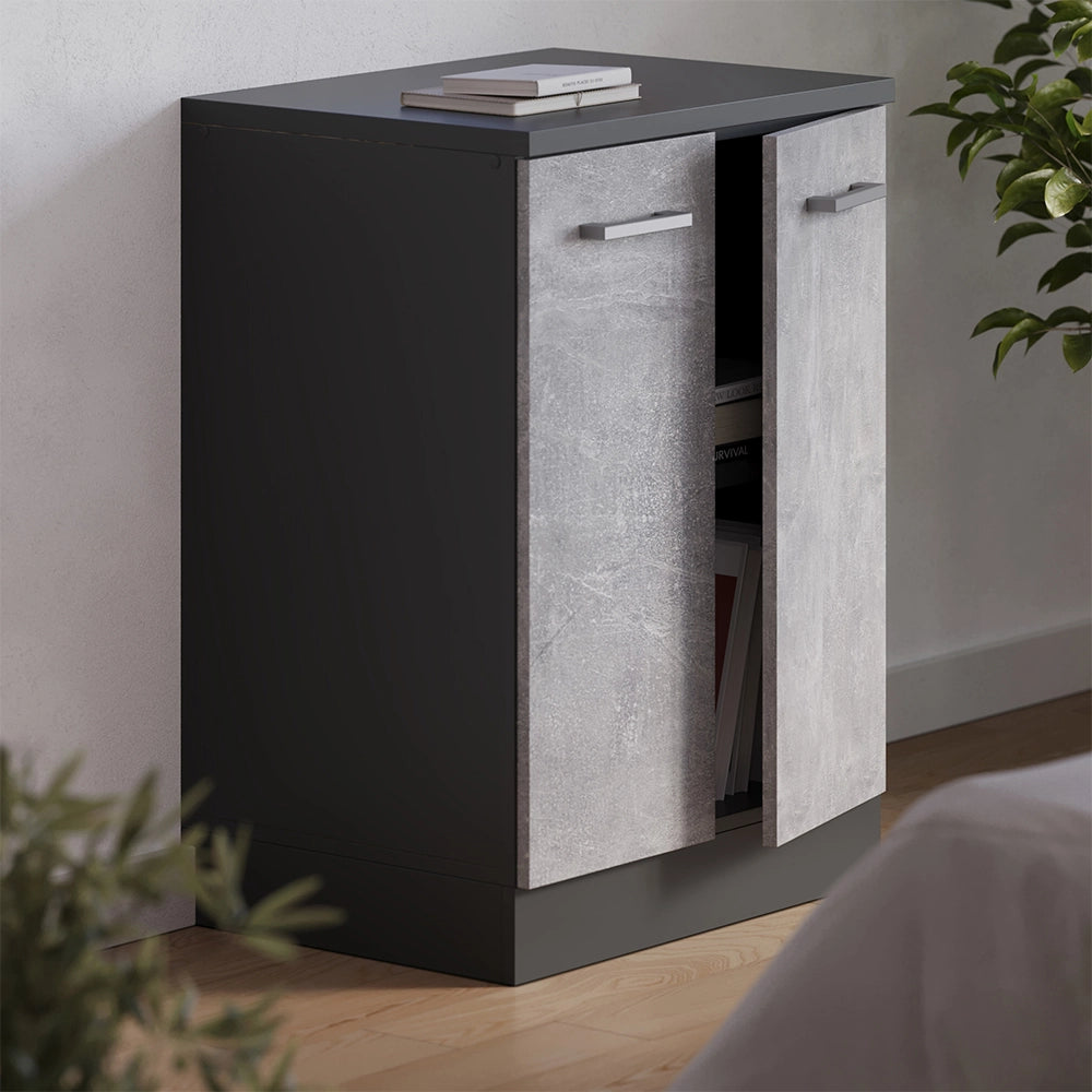 Mobile per mansarda Rion Calcestruzzo/Antracite 60 x 83.8 cm senza inclinazione con 2 ante Vicco